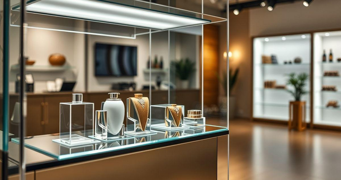 Expositor acrílico de vitrine é a solução ideal para destacar seus produtos com elegância e segurança Expositor acrílico de vitrine é a solução ideal para destacar seus produtos com elegância e segurança