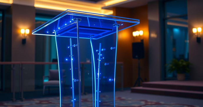 Púlpito de Acrílico com LED: A Modernidade que Transforma Seu Evento Púlpito de Acrílico com LED: A Modernidade que Transforma Seu Evento