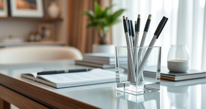 Descubra como um porta lápis de acrílico pode transformar seu espaço de trabalho em um ambiente mais organizado e criativo Descubra como um porta lápis de acrílico pode transformar seu espaço de trabalho em um ambiente mais organizado e criativo