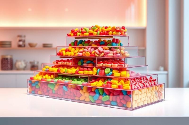 Display de acrílico para doces transforma a apresentação de suas guloseimas com elegância e praticidade Display de acrílico para doces transforma a apresentação de suas guloseimas com elegância e praticidade