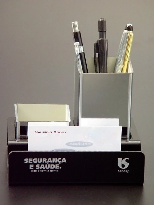porta lápis quadrado em acrílico