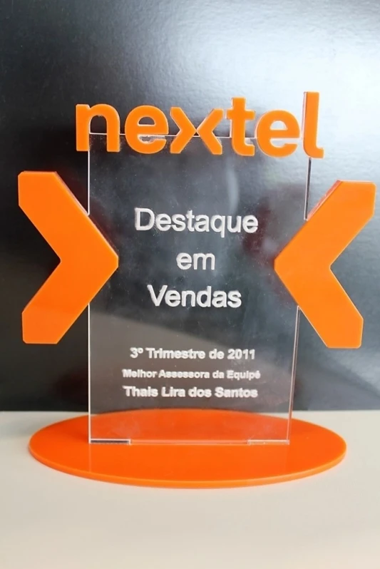 troféu transparente de acrílico para festas